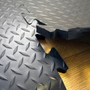 Close up of black Diamond Detailing Interlocking Tiles