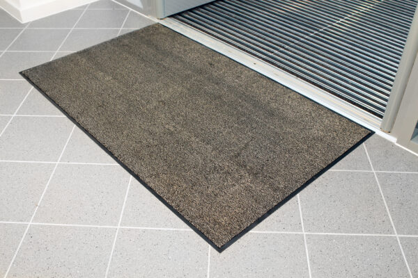 Beige Microfibre Washable Doormat outside entry to doors