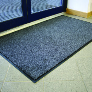 Grey Washable Doormat inside doors to building entrance