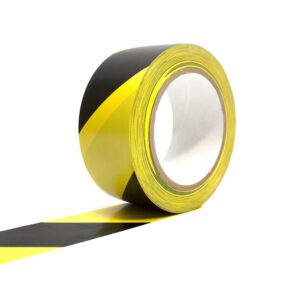 Hazardous tape roll on white background